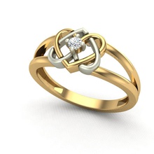 Herz-ring Schmuck Herz gold diamond Liebe Ringe 3d print model - Mito3D