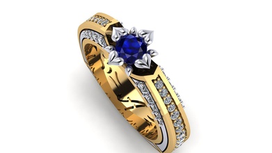 cœur bague bijoux or richesse brillant cadeau gemme femelle l'amour exclusif anneaux 3d print model - Mito3D