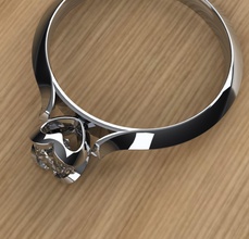 herz ring schmuck gold engagement diamant ringe edelstein juwel stein druckbar drucken 3d platin hochzeit silber brillant 3d print model - Mito3D
