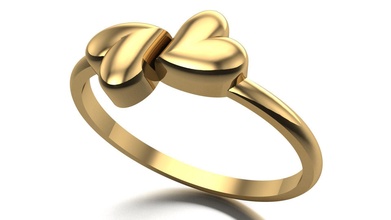 coração anel ouro prata moda brilhando Casamento noivado diamante gema jóia brilhante joalheria adolescente presente mar namorados mulheres amar imprimível argolas 3d print model - Mito3D