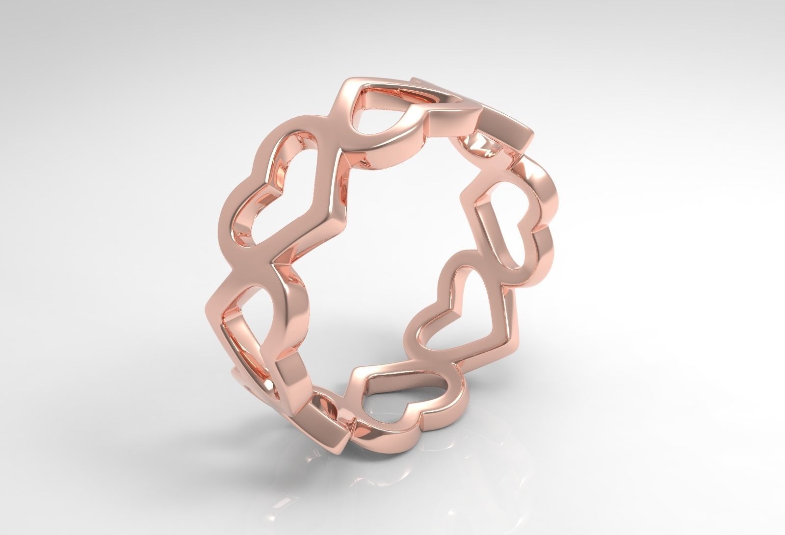 herz ring gold silber schmuck hochzeit weiß druckbar platin diamant ringe 3D print model - Mito3D