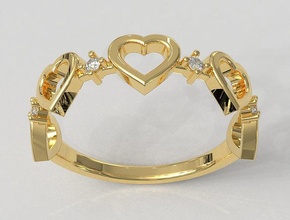 Herz Ring Ringe Liebe Gold Silber Schmuck druckbar Diamant Juwel Teen Mode 3d print model - Mito3D
