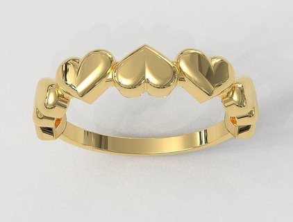 coração anel argolas ouro joalheria paulorani moda clássico moderno prata amar banda noivado adolescente 3d print model - Mito3D