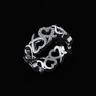Herz Ring Schmuck Luxus elegant Juwel Gold Silber Hochzeit Diamant Ohrring Armband Halsketten Anhänger Nashorn Zubehörteil Schönheit Tiffany Liebe Ringe 3d print model - Mito3D