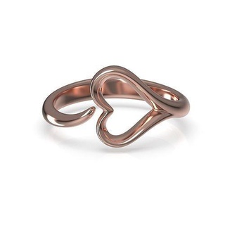 heart ring simple elsa celebrates fluid timeless elegant open jewelry gold tif bow knot rope rings pendant infinity 3d print model - Mito3D