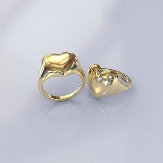 coração anel joalheria ouro imprimível jóia jóias argolas prata cnc prototipagem rinoceronte amar namorados 3d print model - Mito3D