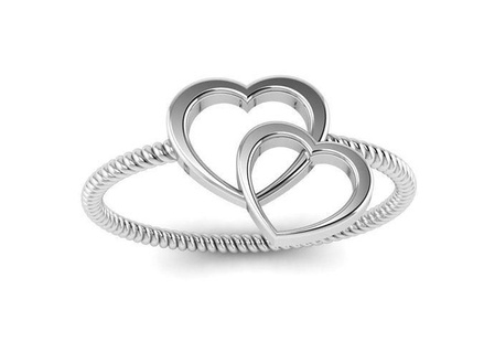 coração anel joalheria ouro prata jóias argolas 3d print model - Mito3D