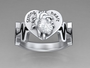 Herz-ring Mode Schmuck Silber Platin Juwel Kunst Ringe ring sterling Natur gescannt wird 3d Modelle verschiedene andere 3d print model - Mito3D