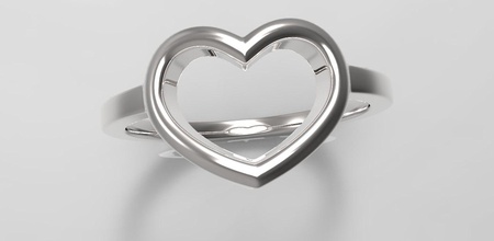 anel coração jóias amor namorada feminino o personagem humanos outros valentine impressão humano anéis 3d print model - Mito3D
