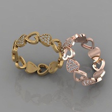 coeur bague bijoux précieux le platine de luxe shining gem pendentif or d'argent joyau diamant l'anneau la mode cadeau doigt brillant beauté boucle d'oreille les anneaux 3d print model - Mito3D