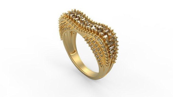 cœur bague 011 or bijou bijoux argent imprimable diamant femme mode mariage solitaire saphir rubis l'amour anneaux 3d print model - Mito3D