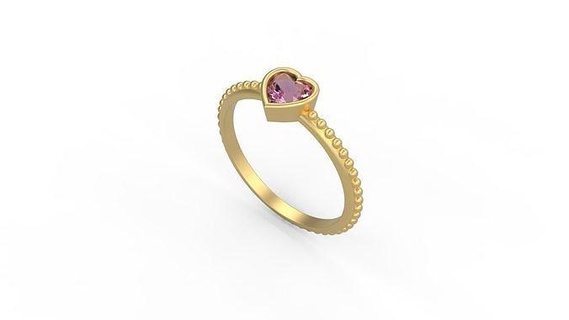 heart ring 014 ring gold jewel jewellry jewelry silver printable diamond woman fashion wedding solitaire saphire ruby love heart rings  3d print model - Mito3D
