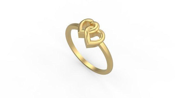 heart ring 017 ring gold jewel jewellry jewelry silver printable diamond woman fashion wedding solitaire saphire ruby love heart rings  3d print model - Mito3D