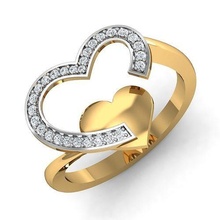 cuore squillare 3dm stl fbx obj render dettagli gioielleria oro stampabile moda platino Fidanzamento nozze gemma sterlina diamante argento gioiello anelli 3d print model - Mito3D