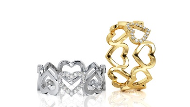 anel coração faixa de r ba 0021 jóias brilhantes pingente eua o canadá a europa engajamento casamento 14k design moda prata ouro jóia curvas brinco anéis 3d print model - Mito3D