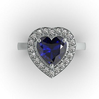 heart ring diamonds jewelry love diamond gold silver printable engagem engagement wedding jewellery sapphire apparel emerald gem jewel cad rings 3d print model - Mito3D