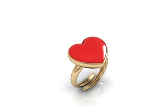 coeur bague de smalto bijoux l'anneau or le platine précieux la mode d'argent ouvert femme 3d joyau les anneaux 3d print model - Mito3D