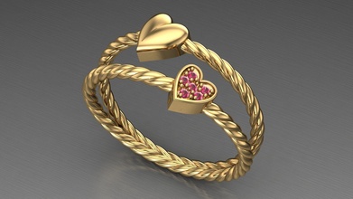 kalp yüzük altın gümüş moda parlıyor düğün nişan elmas mücevher parlak takı genç hediye deniz altını sevgili KADIN Aşk yazdırılabilir yüzükler 3d print model - Mito3D