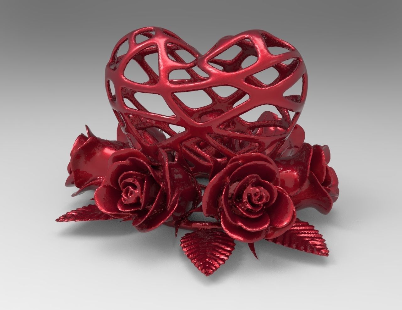 heart roses 3d printing rose souvenir gift love flower print desktop grid art sculptures statue valentine printable cupid cherub model decoration 3D print model - Mito3D