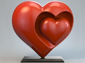 corazón escultura amor rojo p resumen figura 3d impresión imprimible estatua figurilla retrato decorativo interior stl arcilla arte esculturas 3d print model - Mito3D