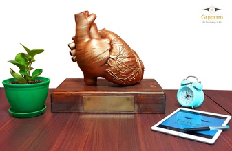heart sculpture ready print art human statue body man female male anatomy organ cardiovascular sculptures 3d print model - Mito3D
