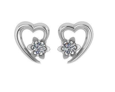 heart sergius heart sergius diamond pendant gold beautiful jewelry silver jewel 3dprint earrings diamond heart  3d print model - Mito3D