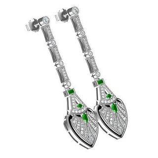 heart shape art deco style earring jewelry platinum diamond jewel gems gold silver printable stud 3d cad design customize earrings 3d print model - Mito3D