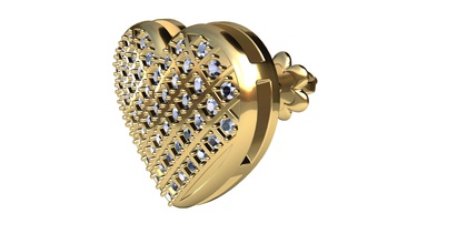 kalp şekli küpe takı gem elmas mücevher taş taşlar 3d print model - Mito3D