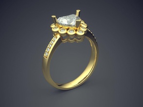heart shape engagement ring diamonds 2646 jewelry gold jewel jewellery rings wedding diamond brilliant cad gem platinum printable silver detail design 3d print model - Mito3D
