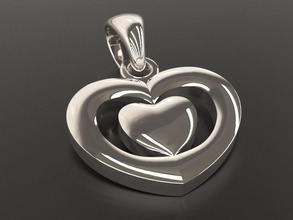 en forme de coeur pendentif bijoux imprimable collier d'argent la livre sterling cœur liberté sous caution mode beauté l'habillement 3dmodel vray or pendentifs le charme 3d print model - Mito3D