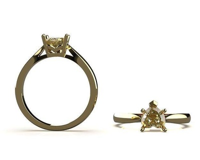 Herz gestalten Solitär Engagement Ring 6mm Platin geformt Diamant Gold Mode brillant druckbar Schmuck Braut Ringe versprechen 3d print model - Mito3D