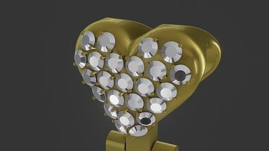 Herz geformt Kaution Anhänger Liebe Schmuck Mode Luxus wertvoll Gold Juwel druckbar 3dprint Benutzerdefiniert Diamanten romantisch Besetzung 3d print model - Mito3D