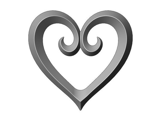 heart shaped decoration element relief ornate floral onlay ornament wall decor cnc carving artcam plaster moldings printable wood furniture carved moulding sculpture frame house 3d print model - Mito3D
