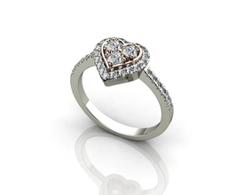 coeur en forme de bague fiançailles diamant bijoux or le joyau l'engagement d'argent mariage les anneaux 3d print model - Mito3D