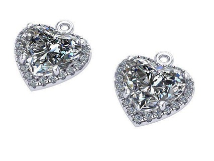 cuore forma diamante pendente diamante d'oro argento gioielleria pendente ciondoli gioielleria pendente 3d print model - Mito3D