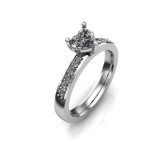 cuore a forma di anelli fidanzamento gioielli anello bianco gioiello gemma argento diamanti la sterlina brillante zaffiro moda e bellezza brillant oro stesa diamante 3d print model - Mito3D