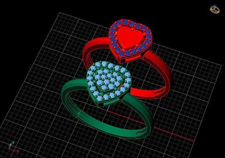 cuore forma squillare gioielleria chiamata braccialetto diamante anelli 3d print model - Mito3D