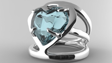 cuore a forma di anello gioielli gioiello fidanzamento preziosi gemma disco platino brillante oro matrimonio abbigliamento cut diamante la pietra anelli diamanti nozze 3d print model - Mito3D