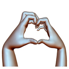 corazón signo manos de amor pareja art par brazo hombre voman la muñeca signos logotipos señales 3d print model - Mito3D