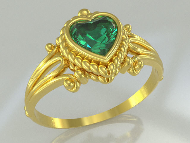 cuore calcolo Fidanzamento squillare impegno nozze anillo joya corazon piedra 3d gioielleria stampabile moda abbigliamento delicato argolla mujer anelli 3D print model - Mito3D