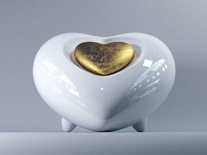 heart urn cremation crematory vessel pottery love vase pot container home art cinerary funerary shape coffee cup tableware sugar bowl house decor 3d print model - Mito3D