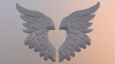 coração asas imprimível amar arte joalheria broches 3d print model - Mito3D