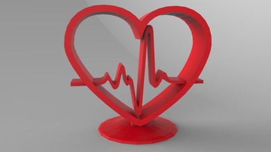 battito cardiaco cuore loveheart architettonico decorazione amore battere san valentino stampa casa arredamento 3d print model - Mito3D