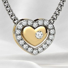 hearts gold necklace jewel rhino 3dprint printable gem diamond wedding brilliant ruby sapphire emerald citrine rhodium badge pendant heart love valentine jewelry necklaces 3d print model - Mito3D