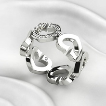 corazones oro anillo versiones corazón joya rinoceronte lujo moda boda compromiso diamante brillante rodio conformado rubí zafiro esmeralda joyería anillos 3d print model - Mito3D