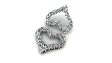 cuori ciondoli diamanti cuore gioielleria amore gemma stampabile forma splendente umano decorazione lusso pendente diamante oro argento 3d print model - Mito3D