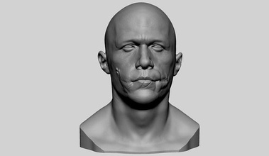 heath ledger - joker bust characters character head face anatomy ear nose mouth batman statue human people zbrush 3dprint printable man portrait art sculptures 3d print model - Mito3D