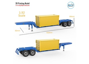 heavy trailer container 3d printing model carrying logs tree wheel truck vehicle car automobile mold farm machine giant tamiya hobby diy automotive 3d print model - Mito3D