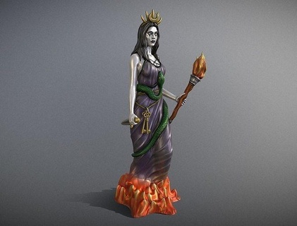 hécate déesse statue 3d impression art sculptures grec modèle 3d print model - Mito3D