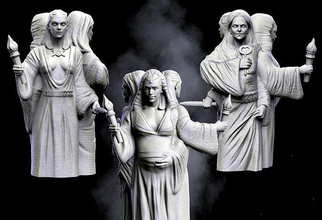 hecate religión escultura wicca estatua deidad brujería ritual mujer luna nigromancia deletrear bruja brujo paganismo oculto mago diosa esculturas madre arte 3d print model - Mito3D
